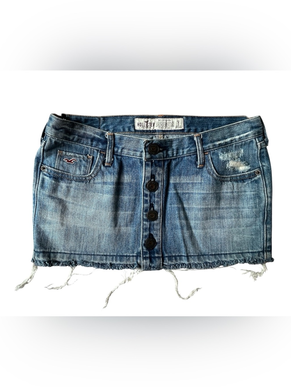 Y2K HOLLISTER DENIM MICRO MINI SKIRT WOMENS SIZE 1